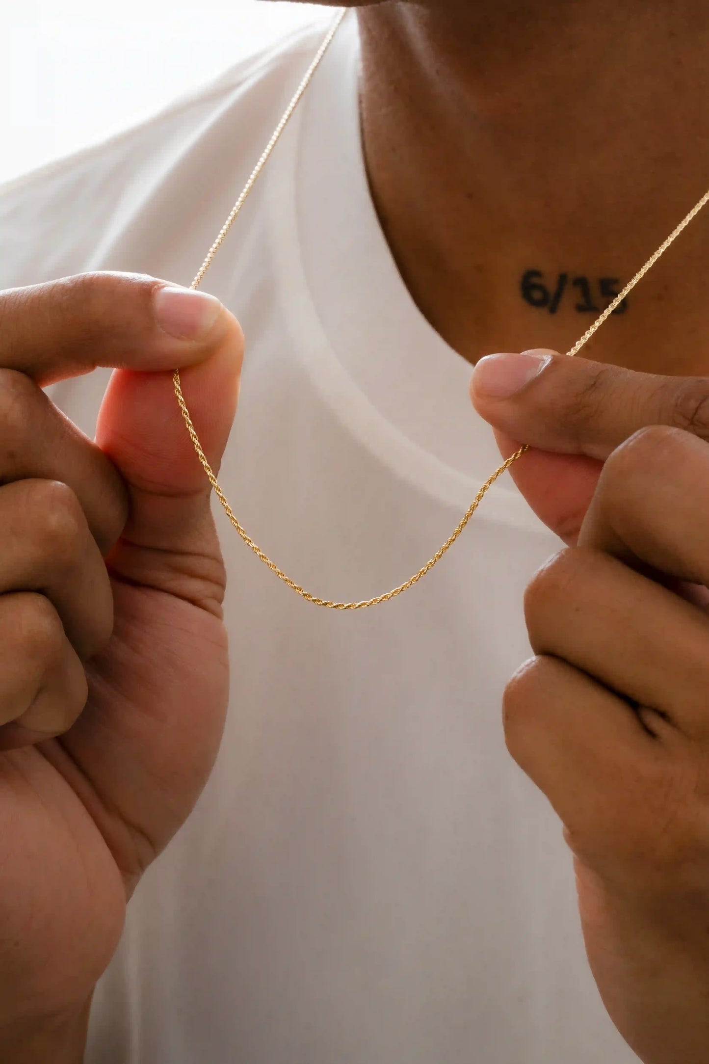 Cadena Lazito IT 1 mm 65 Cms — Plata 925 con Oro 18K