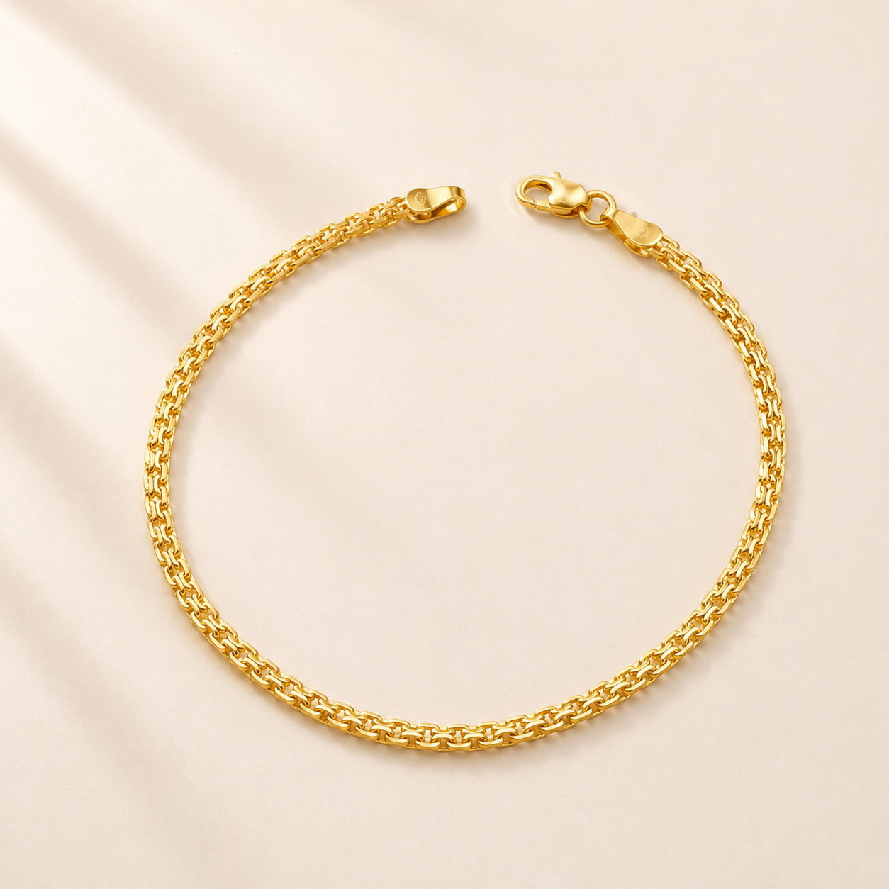 Pulsera tejido chino doble 2,65gr /oro 18k / 2,3mm/18,5cm oro 18K amarillo
