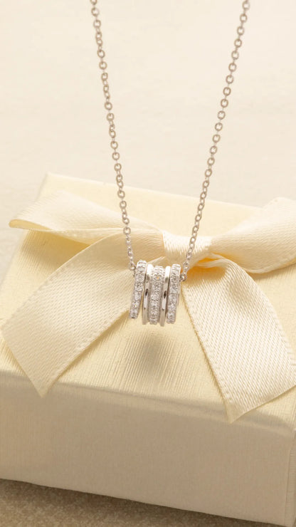Gargantilla Trinity Pave 9 mm 40 Cms + Ext - Plata