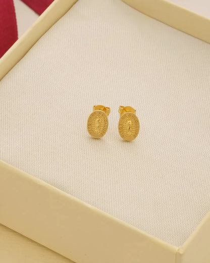 Aretes Virgen de Guadalupe 9 mm