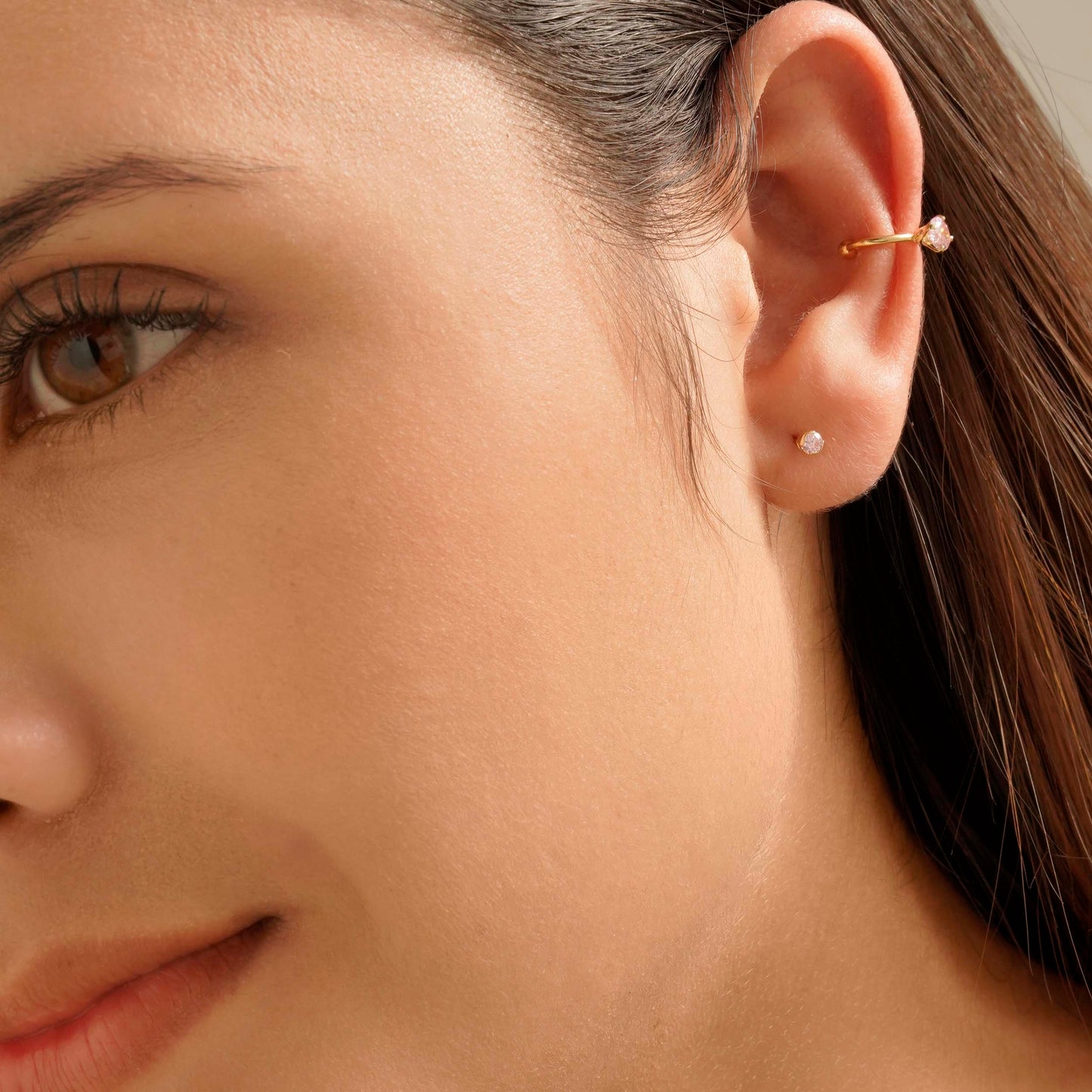 Aretes Pearcing fake 1.4cm ROSADO