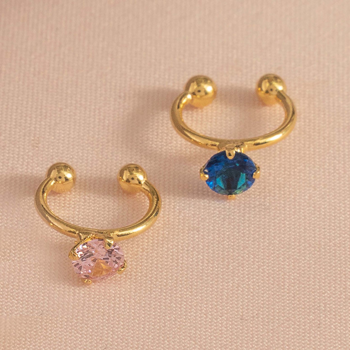 Aretes Pearcing fake 1.4cm ROSADO