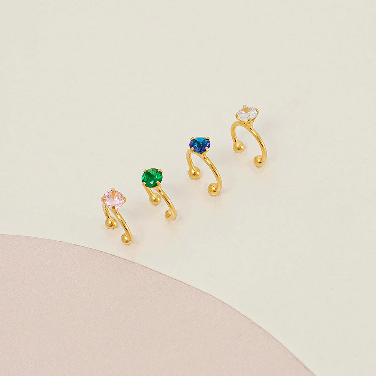 Aretes Pearcing fake 1.4cm ROSADO