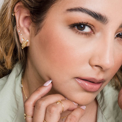 Aretes Pearcing fake 1.4cm CRISTAL
