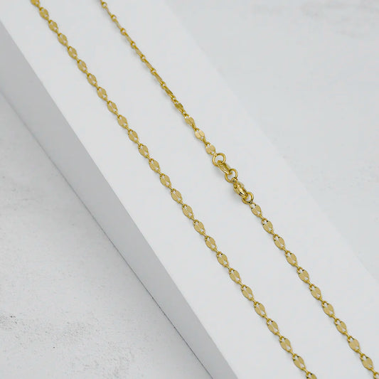 Cadenas Espejo Cuadrada 65 Cms — Oro Laminado