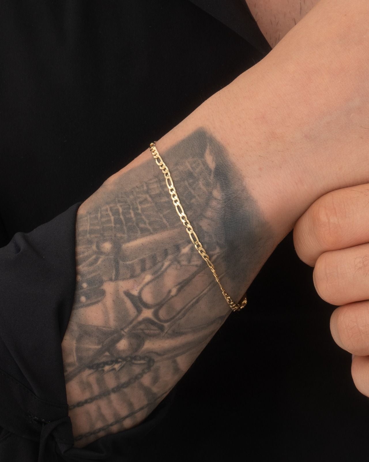 Pulsera 3*1  2,9 mm en oro laminado