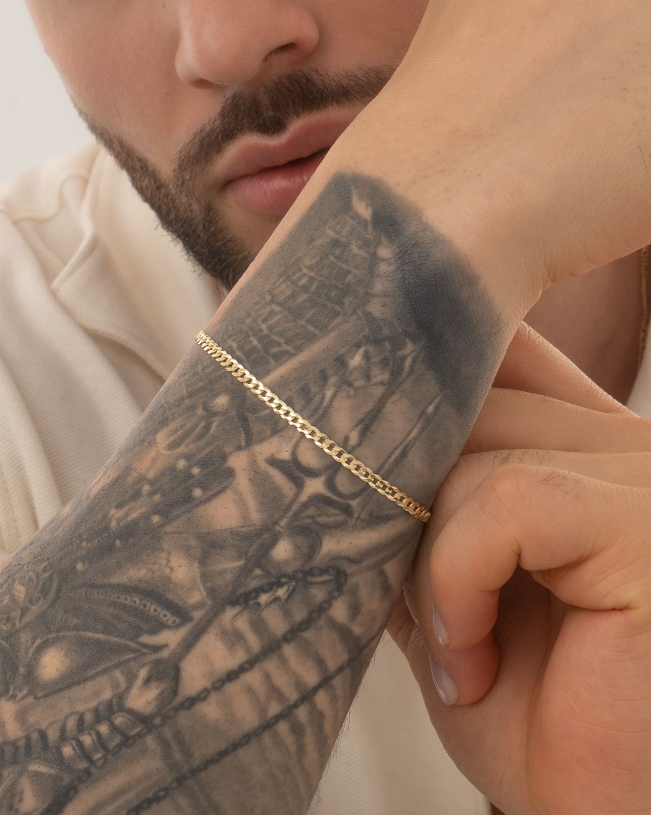 Pulsera Cubana IT 3 mm base plata