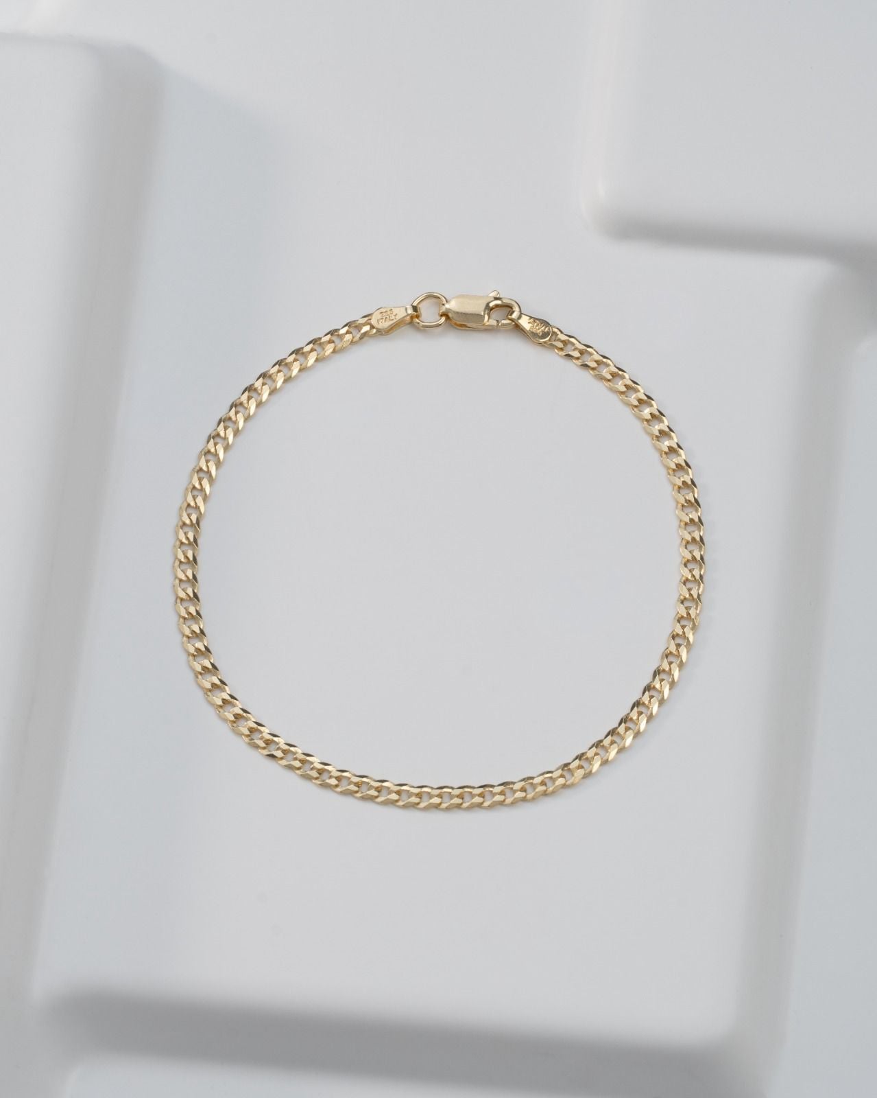 Pulsera Cubana IT 3 mm base plata