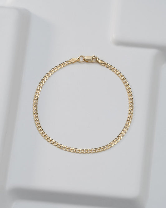 Pulsera Cubana IT 3 mm base plata