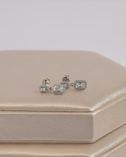 Arete Lumen Double 15 mm en plata — Plata 925 con Oro 18K