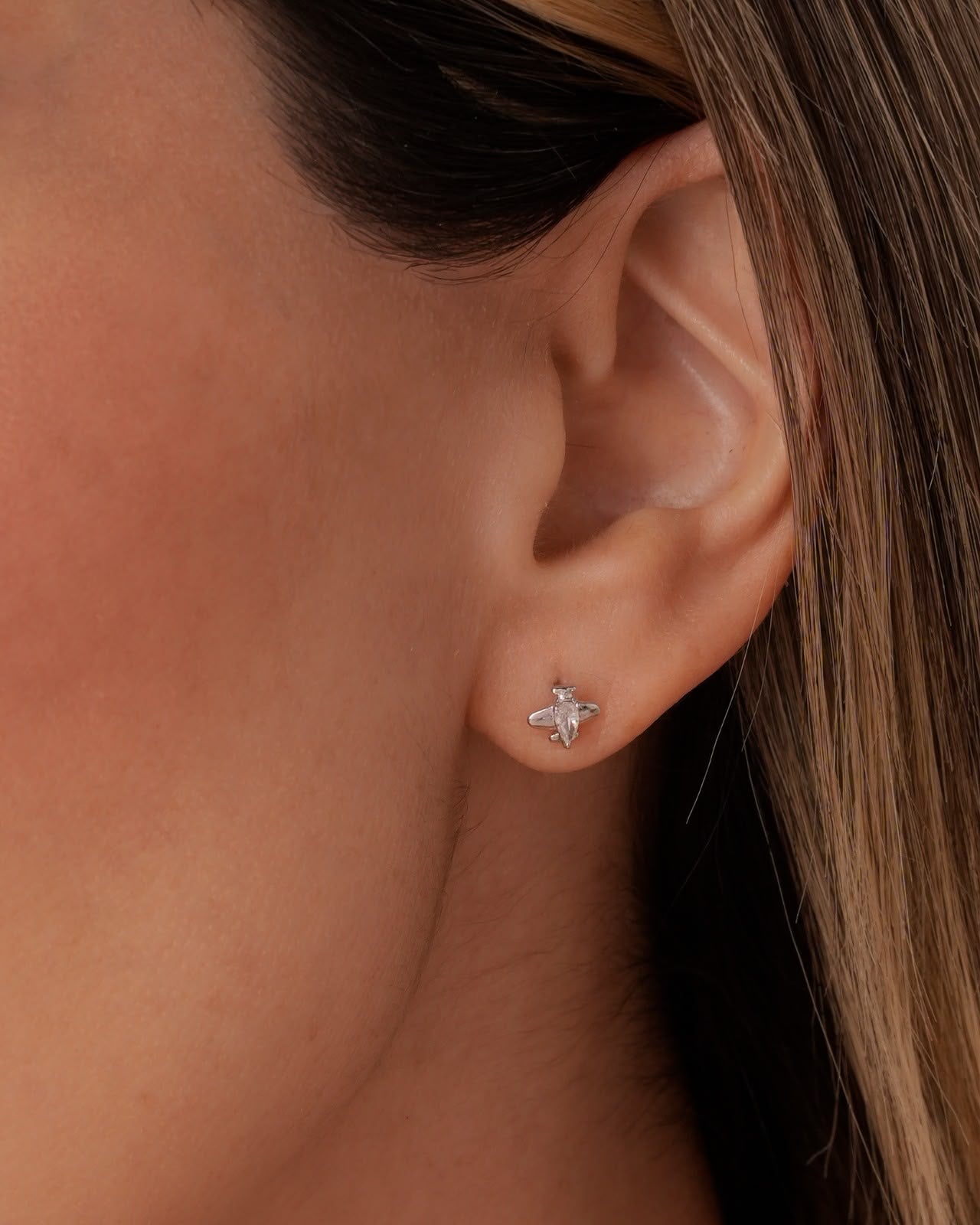 Aretes Avión elite 6,5 mm — Plata 925