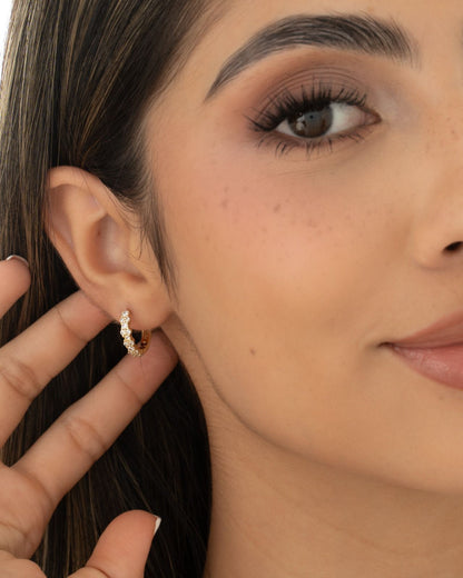 Aretes candonga hoop crystal