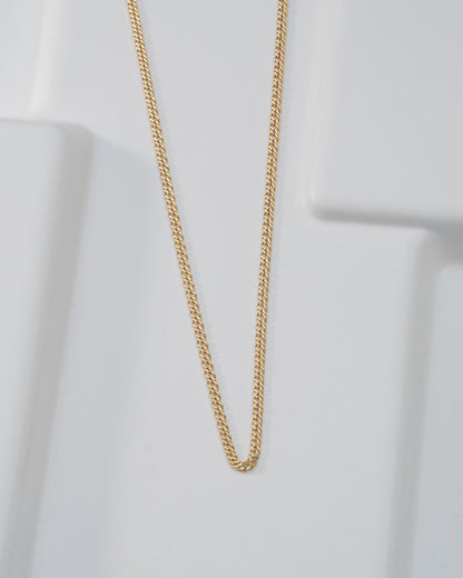 Cadena Cubana Cruzada 2,4 mm 65 Cms oro laminado