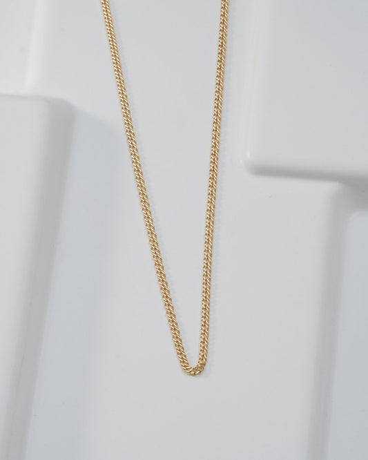 Cadena Cubana Cruzada 2,4 mm 65 Cms oro laminado