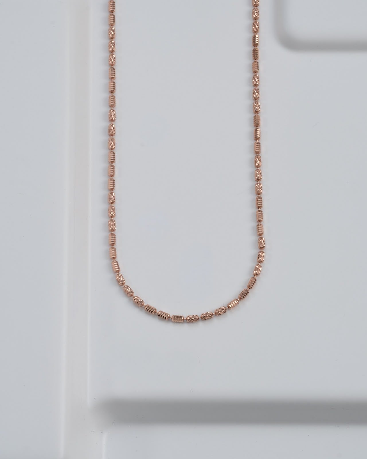 Cadena Barril Prismc Rose IT 65 Cms — Plata 925 con Oro 18K