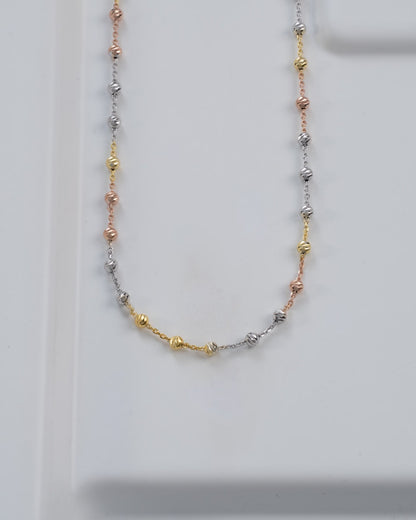 Cadena Station Redonda 3C IT 65 Cms — Plata 925 con Oro 18K