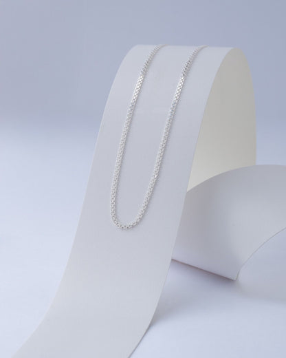 Cadena en plata tejido Chino 2 mm 45 Cms