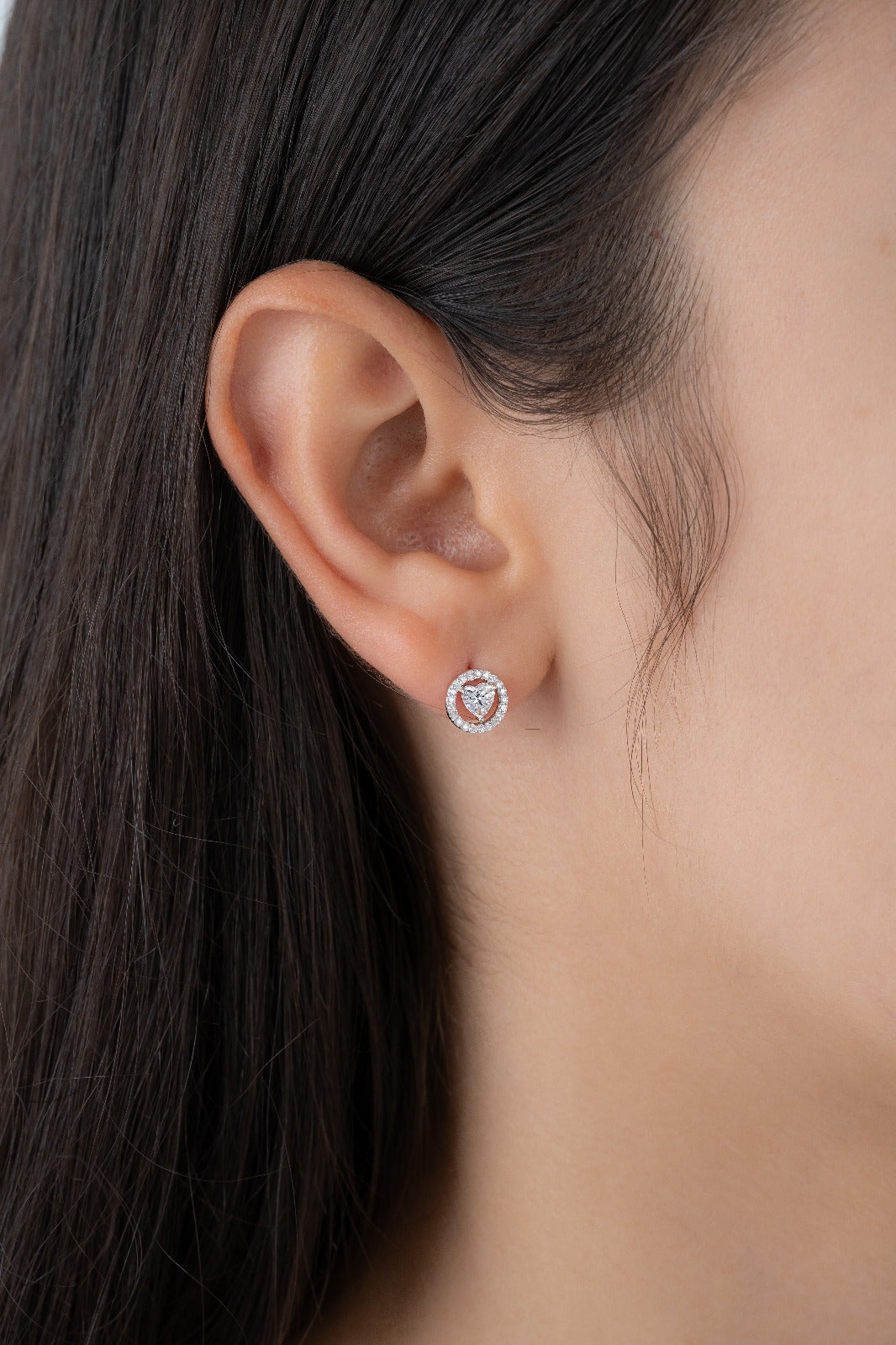 Aretes heart amour 7,7 mm en plata