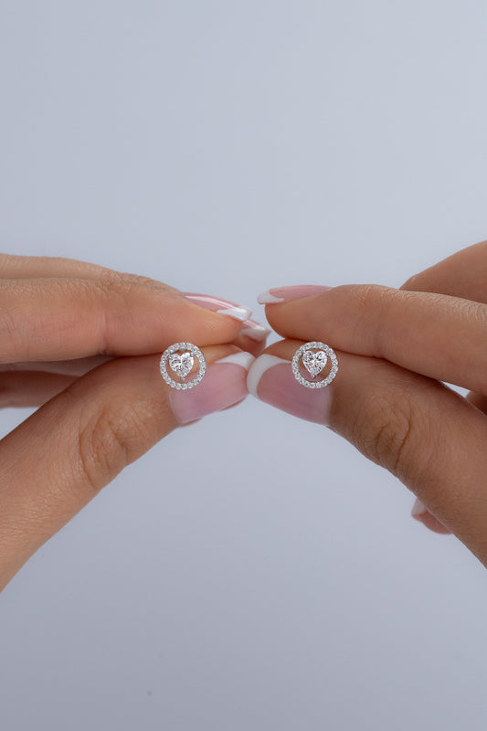 Aretes heart amour 7,7 mm en plata