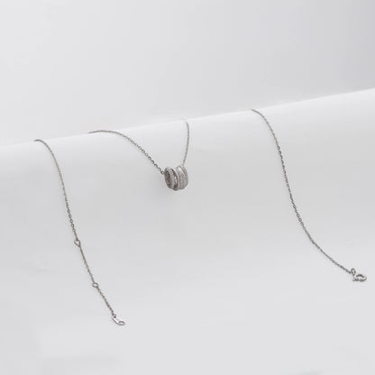 Gargantilla Trinity Pave 9 mm 40 Cms + Ext - Plata