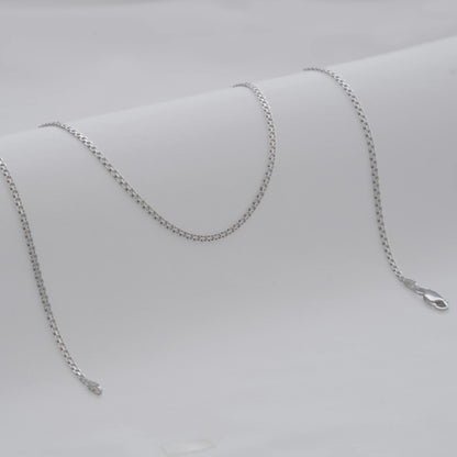 Cadena en plata tejido Chino 2 mm 45 Cms
