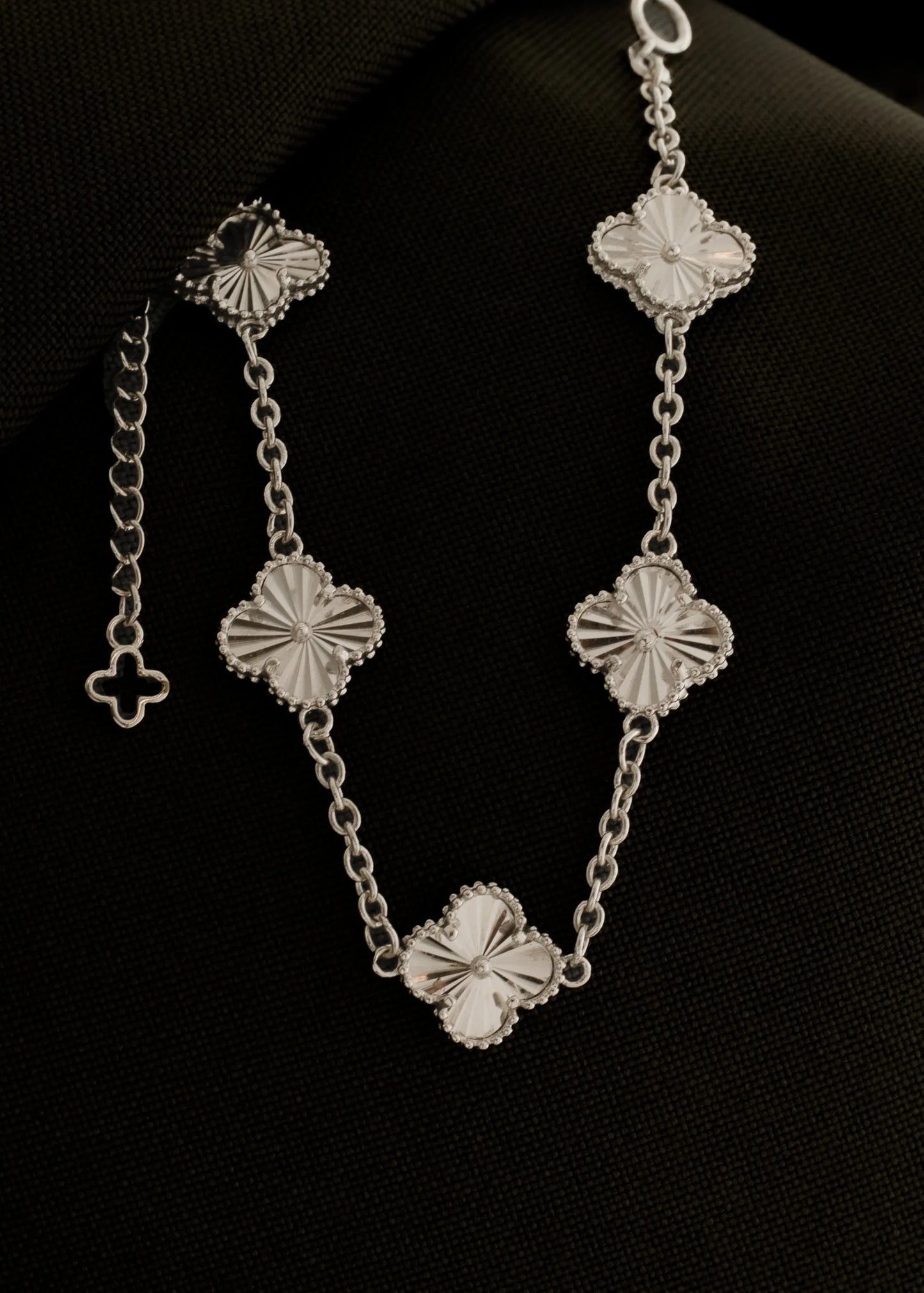 Pulsera Clover 1,2 cm 18 Cms - plata