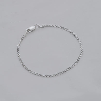 Pulsera China 2 mm 19.5 Cms en plata.