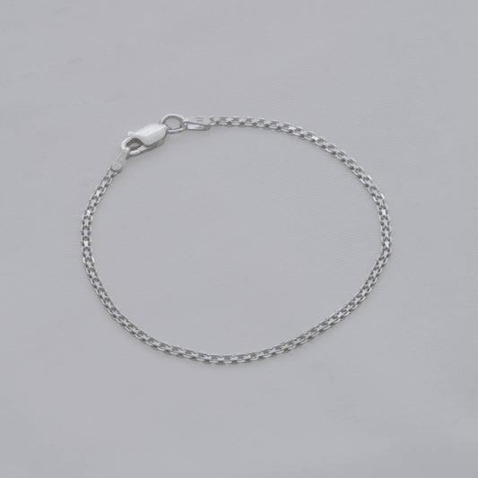 Pulsera China 2 mm 19.5 Cms en plata.