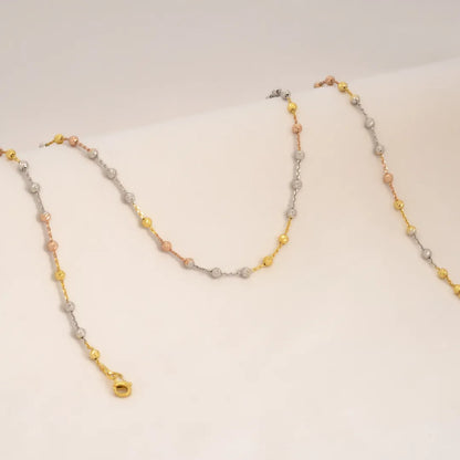 Cadena Station Redonda 3C IT 65 Cms — Plata 925 con Oro 18K