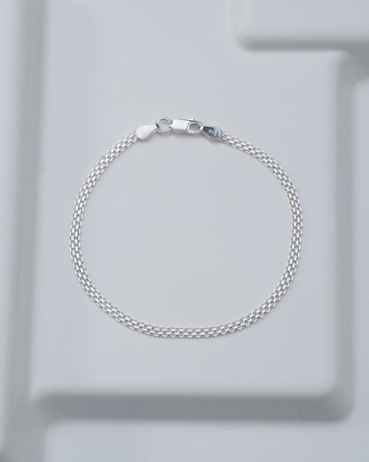 Pulsera China 3 mm 19.5 Cms en plata