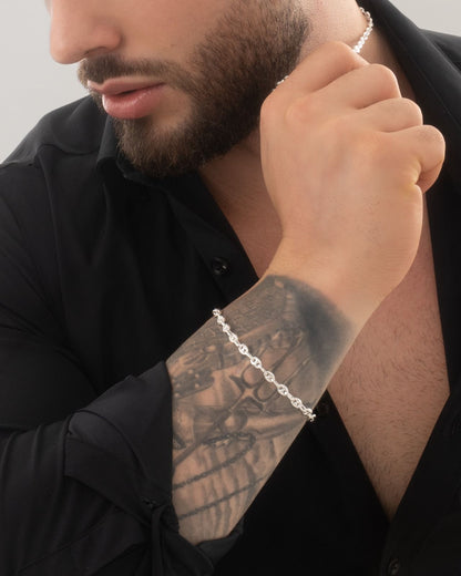 Pulsera GCI 0,4 mm 19 Cms en plata