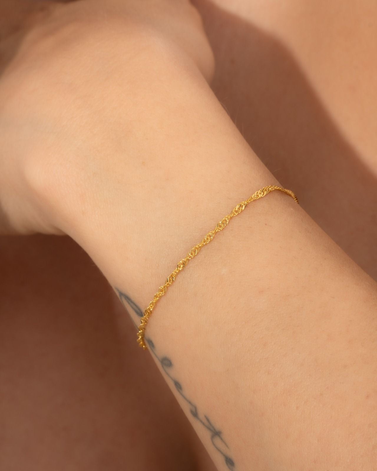 Pulsera Singapur - Oro laminado