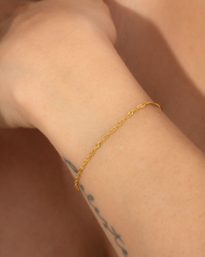 Pulsera Singapur - Oro laminado