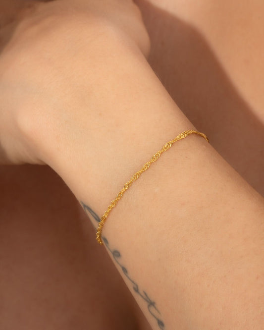 Pulsera Singapur - Oro laminado