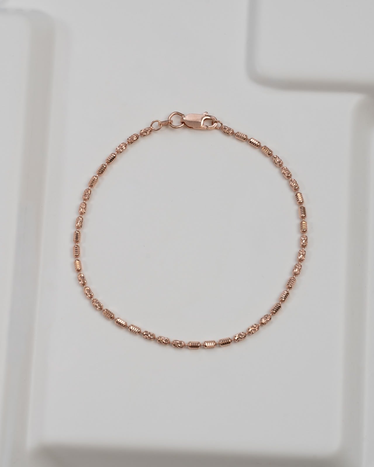 Pulsera Barril Prismc Rose IT 19.5 Cms — Plata 925 con Oro 18K