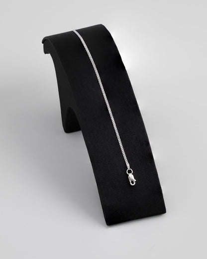 Pulsera China 2 mm 19.5 Cms en plata.
