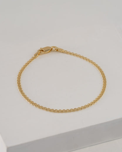 Pulsera China IT 2 mm 16 Cms — Plata 925 con Oro 18K