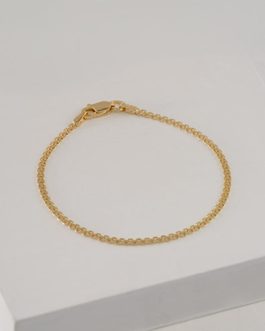 Pulsera China IT 2 mm 16 Cms — Plata 925 con Oro 18K