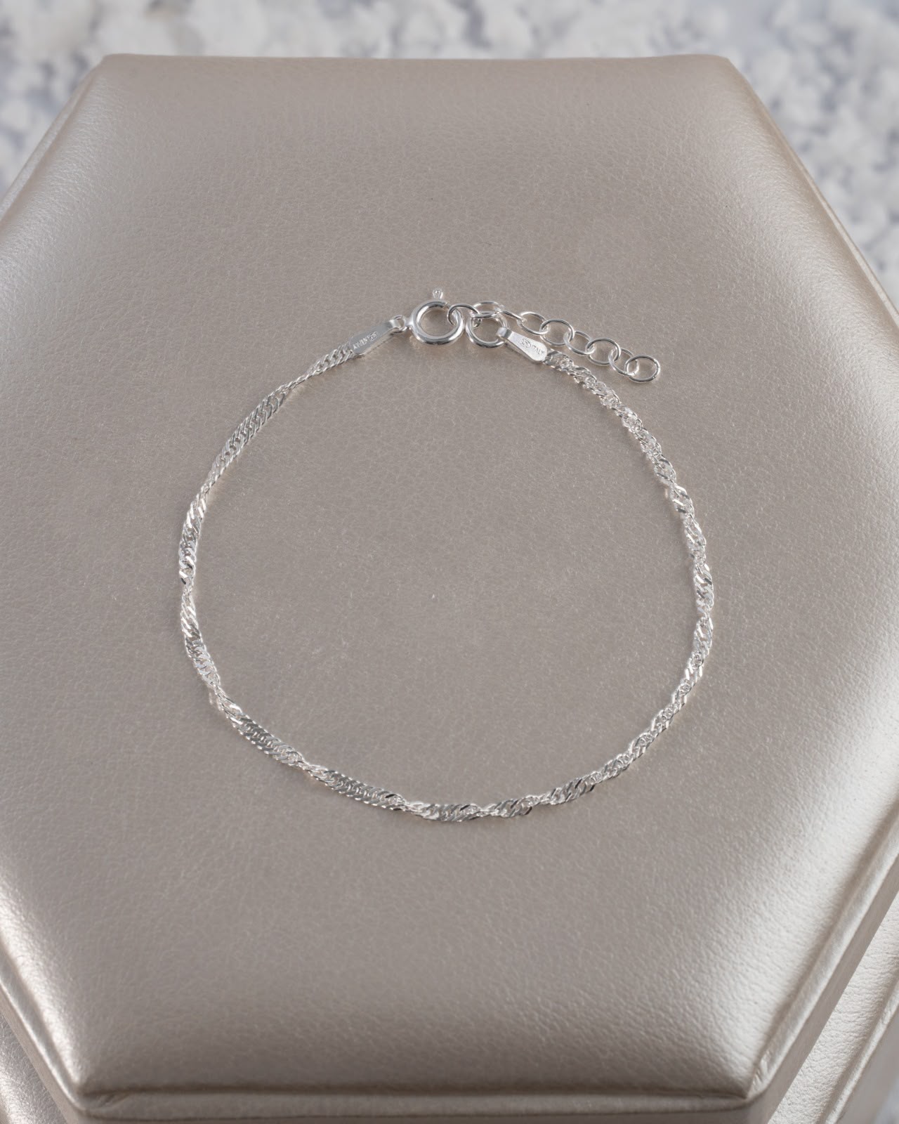 Pulsera Singapur 1,7 mm 16 Cms + Extensión — Plata 925