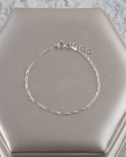 Pulsera Singapur 1,7 mm 16 Cms + Extensión — Plata 925