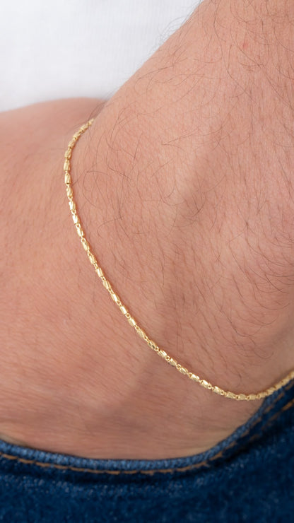 Pulsera Tube Gold IT 19.5 Cms — Plata 925 laminado en oro 18K Vermeil