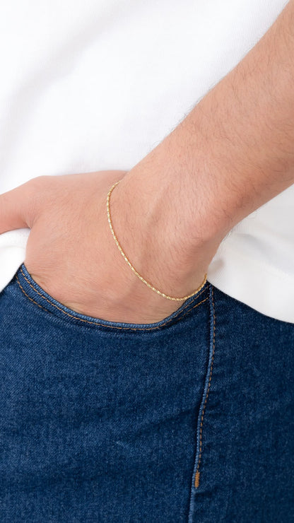 Pulsera Tube Gold IT 19.5 Cms — Plata 925 laminado en oro 18K Vermeil