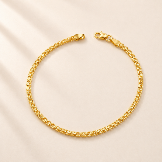 Pulsera tejido chino doble 2,65gr /oro 18k / 2,3mm/18,5cm oro 18K amarillo