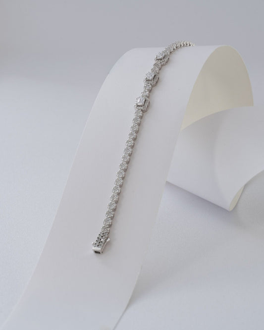 Pulsera Deluxe Crystal MT en plata 18,5cm