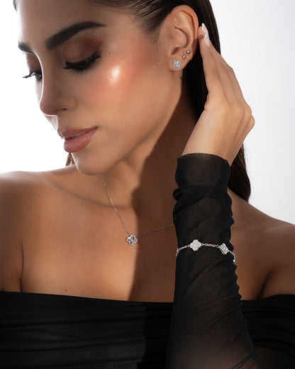 Pulsera Clover 1,2 cm 18 Cms - plata