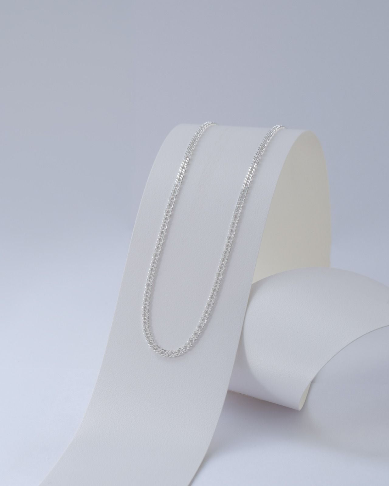 Cadena Cubana Cruzada en plata 2,4 mm 45 Cms